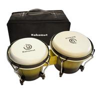 BAHAMUT Bongo Drum Set, 15,2 cm + 17,8 cm, bongo in legno per adulti e bambini, percussioni ideali per l'istruzione e la pratica, viene fornito con chiave per accordatura e custodia impermeabile