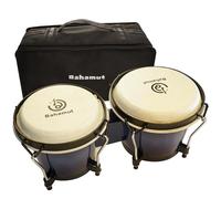 BAHAMUT Bongo Drum Set, 15,2 cm + 17,8 cm, bongo in legno per adulti e bambini, percussioni ideali per l'istruzione e la pratica, viene fornito con chiave per accordatura e custodia impermeabile