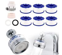 Bahan alamy Filtro Acqua Rubinetto, Filtri per Rubinetti Acqua con 6 Elementi Filtranti in Cotone PP, Filtro Anticalcare Rubinetto Per Cucina, Bagno, Lavandino