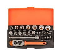 Bahco 0.6cm Guida Metrica Presa e un Po' Set 25 Pezzi Singolo Esagono Cromo SL25