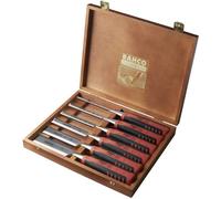 Bahco 424P-S6-EUR Kit da 6 scalpelli per legno, scatola di legno, 6, 10, 12, 18