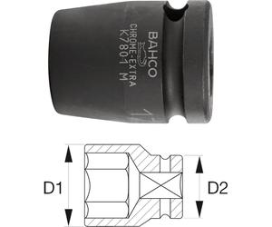 BAHCO Chiave a bussola a impatto con inserto esagonale da 1/2"