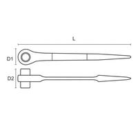 Bahco SC2RM-19-22 Gerustbauknarre 19 e 22 mm