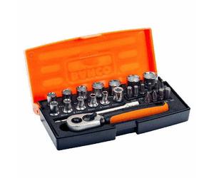 BAHCO set assortimento 25 chiavi bussola 1/4 inserti cricco prolunga BACHO SL25