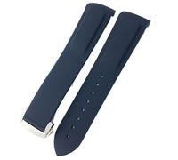 BAHDB Cinturino in gomma siliconica 20mm 22mm per cinturino orologio Omega Seamaster GMT Diver 300 Speedmaster(Blue,22mm)