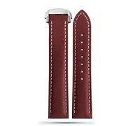 BAHDB Per Omega Seamaster 300 150 Speedmaster 007 AT150 cinturino orologio marrone bracciale chiusura pieghevole 19mm 20mm 21mm cinturino in pelle italiana, B Dark Brown-Silver, 19mm