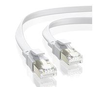 BAHIWOM Câble Ethernet Cat8 40 Gbit/s 2000 MHz Câble Réseau, Gigabit LAN Haute Vitesse Avec RJ45 et Connecteur Plaqué -Blanc