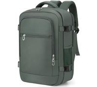 BAHIWOM Zaino per Ryanair 40x20x25, Bagaglio a Mano 20L Sotto il Sedile, Zaino Aereo Antifurto con Tasca PC 14 Pollici, Borsa da Cabina Uomo Donna per Lavoro Trekking - Verde