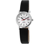 Bahnhof Orologio da donna nero argento data analogico al quarzo metallo pelle orologio da polso