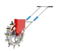 BAHOJAS Seminatrice per semina di grano a spinta manuale, seminatrice da giardino in metallo di precisione, senza ruote di pressione, 10 bocche - Ideale per mais, cotone, soia, arachidi in giardino e