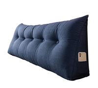 BAHULA Cuscino Triangolare della testiera, Grande Cuscino Triangolare del Letto del Cuscino del Cuneo di Lettura dello Schienale del Cuscino per Il Divano Letto,Dark Blue,120 * 50 * 20cm