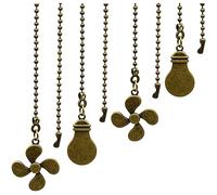 Bahwphry Set di 4 catenine per ventilatore da soffitto, catena di estensione con lampadina e ventola, 30,5 cm (bronzo antico)