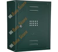 BAIA SICURA Cassetta Contatore Gas CON SCHIENALE Zincata, Bianca o Colorata in Acciaio Zincato | Tante Misure e Colori (Acciaio Zincato Verde RAL 6005, 60 H x 50 L x 23 P cm)