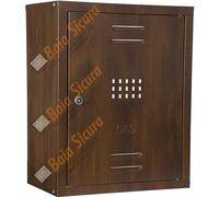 BAIA SICURA Cassetta Gas SENZA SCHIENALE Zincata, Bianca o Colorata in Acciaio Zincato | Tante Misure e Colori (Acciaio Zincato Effetto Legno Noce Scuro, 50 H x 40 L x 23 P cm)