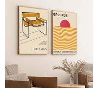 Baibexing 2 Pezzi Astratti Bauhaus Geometrico Dipinto Su Tela Poster Da Parete Stampe Arte Murale Casa Camera Da Letto Immagini 50X70Cmx2Pcs Senza Telaio