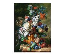 Baibexing Classico Retrò Fiori Natura Morta Dipinto Su Tela Poster Stampe Immagini Artistiche Da Parete Per Soggiorno Decorazione Della Casa A3 60X90Cm Senza Telaio