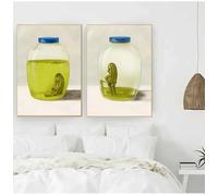 Baibexing Divertente Poster Artistico Con Stampa Su Tela L'Ultimo Sottaceto Momordica Charantia, Dipinto Murale Per Soggiorno, Cucina, Arredamento Per La Casa. 50X70Cmx3Pcs Senza Telaio