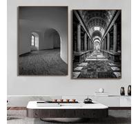 Baibexing Moderno Astratto In Bianco E Nero, Estetico, Spazio, Architettura, Arte, Poster, Stampe, Dipinti Su Tela, Quadri Da Parete, Decorazioni Per La Casa 21X30Cmx2Pcs Senza Telaio