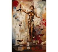 Baibexing Poster Astratti Con Bilancia Della Giustizia, Dea Della Giustizia, Avvocato, Stampe, Dipinti Su Tela, Quadri, Arte Murale, Ufficio, Arredamento Per La Casa, Formato A3 60X90Cm Senza Telaio