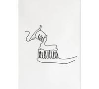 Baibexing Poster Di Linea Di Denti Neri Minimalisti Astratti, Stampe, Denti Del Dentista, Semplici Schizzi Su Tela, Dipinti, Quadri, Decorazioni Per La Casa, A23 40X50Cm Senza Telaio