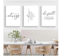 Baibexing Poster E Stampe Con Citazioni Di Versetti Della Bibbia Cristiana, Quadri Murali In Bianco E Nero, Dipinti Su Tela, Decorazioni Per La Casa 40X60Cmx3Pcs Senza Telaio