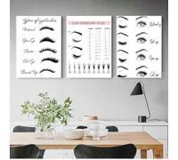 Baibexing Poster E Stampe Per La Guida Tecnica Per Extension Ciglia, Dipinti Su Tela, Quadri Da Parete, Decorazioni Per Saloni Di Bellezza 60X80Cmx3Pcs Senza Telaio