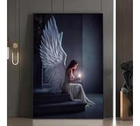 Baibexing Poster E Stampe Su Tela Con Ali D'Angelo Bianche E Bella Ragazza, Quadri Da Parete Per Soggiorno, Decorazione Per La Casa, Formato A1 50X70Cm Senza Telaio