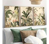 Baibexing Quadri Su Tela Con Stampe E Immagini Di Foreste Pluviali Selvagge E Floreali Della Giungla Tropicale Per Il Soggiorno E L'Arredamento Di Casa. 50X70Cmx3Pcs Senza Telaio