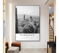 Baibexing Stampa Di Viaggio Poster Firenze Città Stampa In Bianco Nero Unica Decorazione Da Parete Su Tela Coordinate Per La Casa Minimalista 60X90Cm Senza Telaio