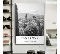 Baibexing Stampa Moderna Di Viaggio A Firenze Italia Poster Stampa In Bianco E Nero Su Tela Pittura Coordinazioni Artistiche Da Parete Uniche Arredamento Minimalista 30X40Cm Senza Telaio