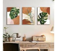 Baibexing Stampe Su Tela Di Quadri Moderni Con Piante Verdi E Foglie Di Palma In Stile Boho, Poster Di Nature Morte Per La Decorazione Del Soggiorno. 30X40Cmx3Pcs Senza Telaio