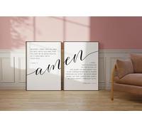 Baibexing Versetto Biblico 3 Giovanni 1:2 Cristianesimo Stampe Artistiche Da Parete Su Tela Quadro Poster Immagine Per Soggiorno Decorazione Per La Casa 21X30Cmx2Pcs Senza Telaio