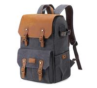 BAICLES Zaino Fotografico Vintage, Zaino Macchina Fotografica Laptop, Zaino Professional DSLR SLR, Zaino Fotografico Trekking per PC 15.6", Canon Nikon Sony, Reflex, Obiettivo, Treppiede - Marrone 2