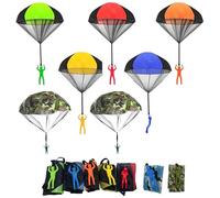 BaiDekun 7 pezzi giocattolo per paracadute per bambini, giocattolo per esterni, tiro di parachute per esterni, perfetto per divertimento all'aperto, entusiasma i bambini con avventure in volo