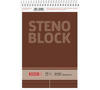 Baier & Schneider - Bloc notes con rilegatura a spirale sul lato corto, 60 g/mq, formato A5, a righe