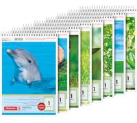 Baier & Schneider - Bloc notes, formato A5, 70 g/mq, a righe, 40 fogli, rilegatura a spirale, motivo animali