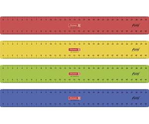 Baier & Schneider - Righello per scuola e ufficio, Flexi righello, 30 cm, in 4 colori assortiti, 1 Pezzo