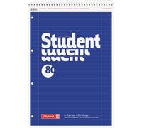 Baier & Schneider Student - Quaderno con dorso spiralato, 4 fori, 70 g/mq, A4, fogli a righe