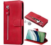BaiFu Cover per Realme C71 4G Tasca, Portafoglio Pelle PU Cavalletto Slot Schede, Custodia per Realme C71 4G-Rosso