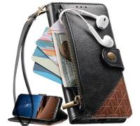 BaiFu Custodia a libro in pelle PU per Realme C63 4G con chiusura magnetica, supporto, porta carte di credito, Cover con cerniera per Realme C63 4G-Nero