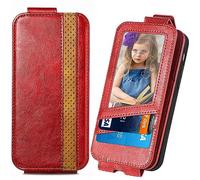 BaiFu Custodia per DoogeeNote 58/Note 58 PRO, Cavalletto Magnetico Cover, Chiusura Magnetica Slot Flip Case per DoogeeNote 58/Note 58 PRO-Rosso