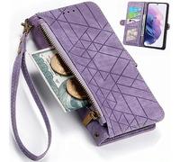 BaiFu Griglia Geometrica Cover per TCL 605/TCL 60 SE, Dello slot per Design dei pulsanti Flip Custodie Cuoio, Cerniera Tasca per TCL 605/TCL 60 SE-04