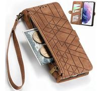 BaiFu Griglia Geometrica Cover per TCL 605/TCL 60 SE, Dello slot per Design dei pulsanti Flip Custodie Cuoio, Cerniera Tasca per TCL 605/TCL 60 SE-06