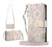 BaiFu per Honor 400 Lite Custodia Portafoglio Donna, 6 porta carte, supporto, chiusura magnetica, Cover con cerniera per Honor 400 Lite-Grigio