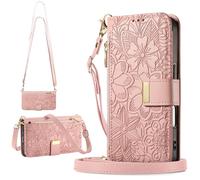 BaiFu per Honor Magic6 Pro Custodia Portafoglio Donna, 6 porta carte, supporto, chiusura magnetica, Cover con cerniera per Honor Magic6 Pro-Rosa