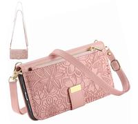 BaiFu per Infinix Note 50 Pro 4G Custodia Portafoglio Donna, 6 porta carte, supporto, chiusura magnetica, Cover con cerniera per Infinix Note 50 Pro 4G-Rosa