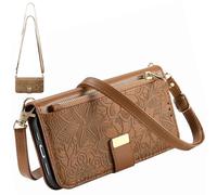 BaiFu per Infinix Note 50 Pro 4G Custodia Portafoglio Donna, 6 porta carte, supporto, chiusura magnetica, Cover con cerniera per Infinix Note 50 Pro 4G-Marrone