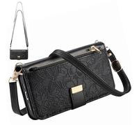 BaiFu per Realme Note 50 Custodia Portafoglio Donna, 6 porta carte, supporto, chiusura magnetica, Cover con cerniera per Realme Note 50-Nero