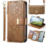 BaiFu per Tecno Spark Go 2024 4G Custodia Portafoglio Donna, 6 porta carte, supporto, chiusura magnetica, Cover con cerniera per Tecno Spark Go 2024 4G-Marrone