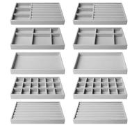 BAIFULAI 10 portagioie impilabile per gioielli, organizer per collane, bracciali, orecchini grigio